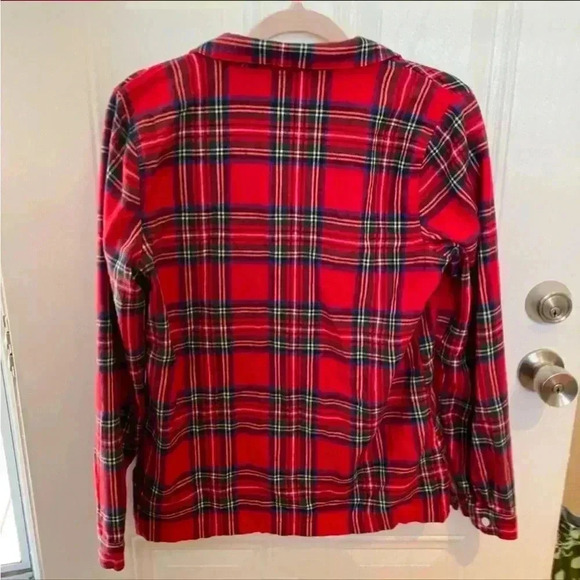 L.L.Bean Red Plaid Button-Up Shirt - Picture 2 of 4